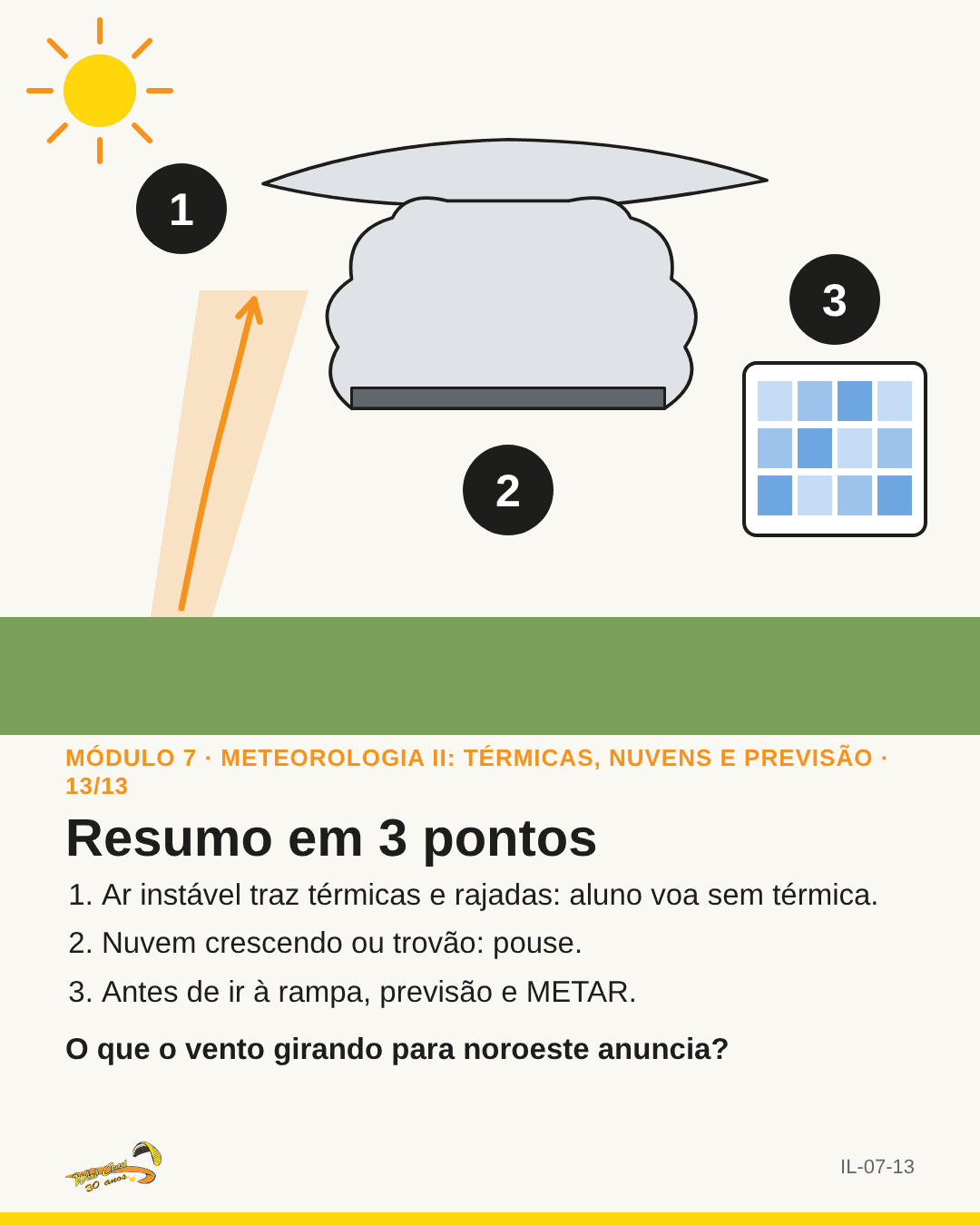 Céu em camadas com os três pontos