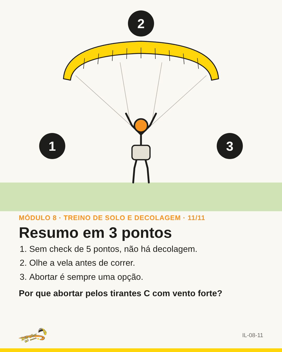 Aluno no solo com os três pontos